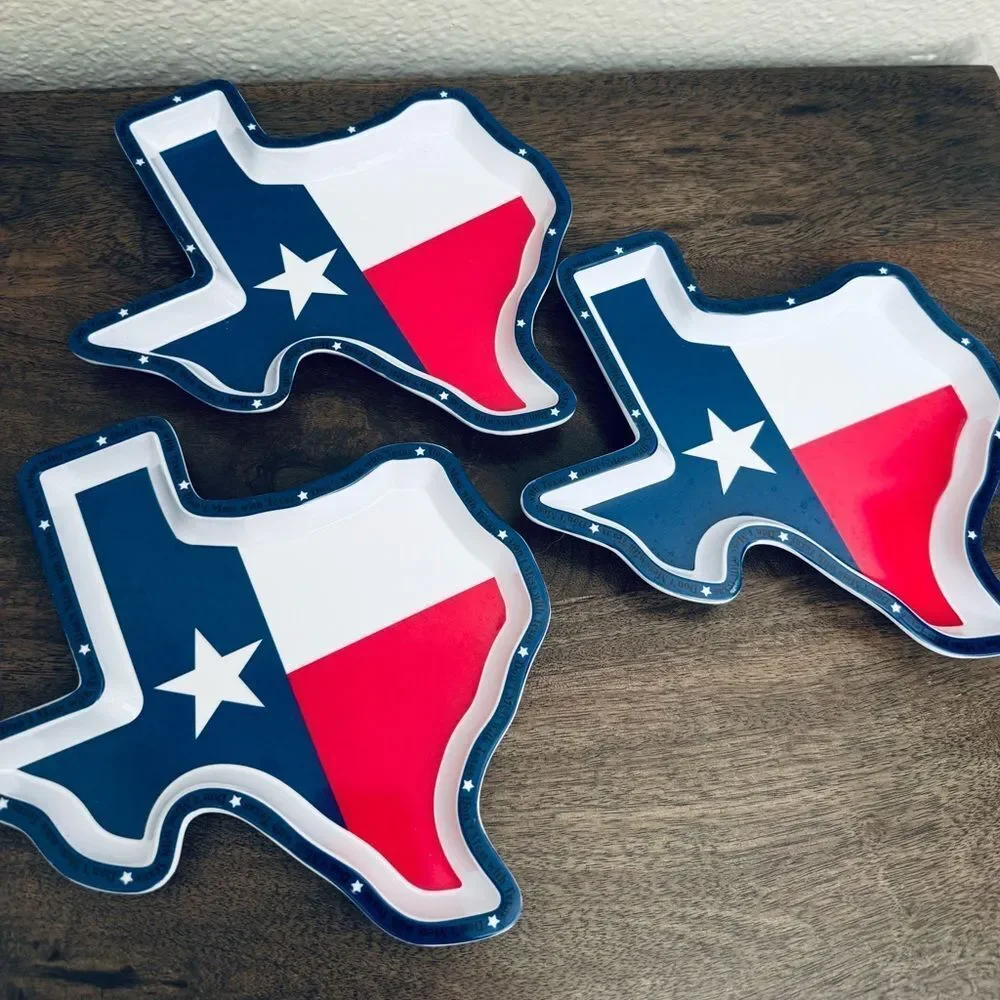 Texas Lone Star State Flag Melamine Plates Set